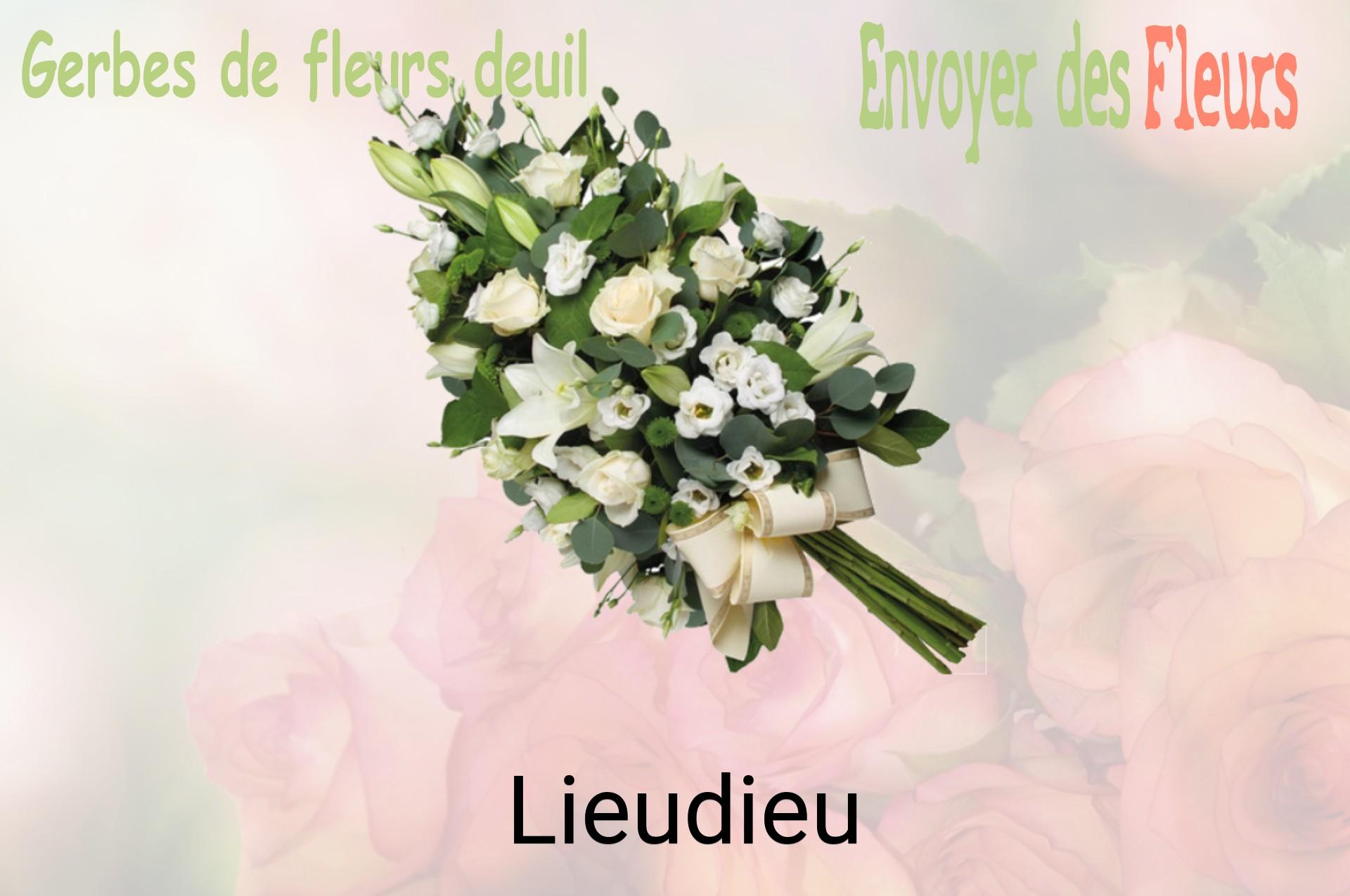 Gerbe de fleurs de deuil livrée à Lieudieu